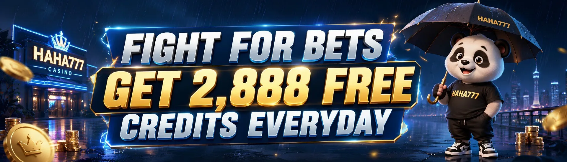 HAHA777 fight for bets — get 2,888 free credits everyday