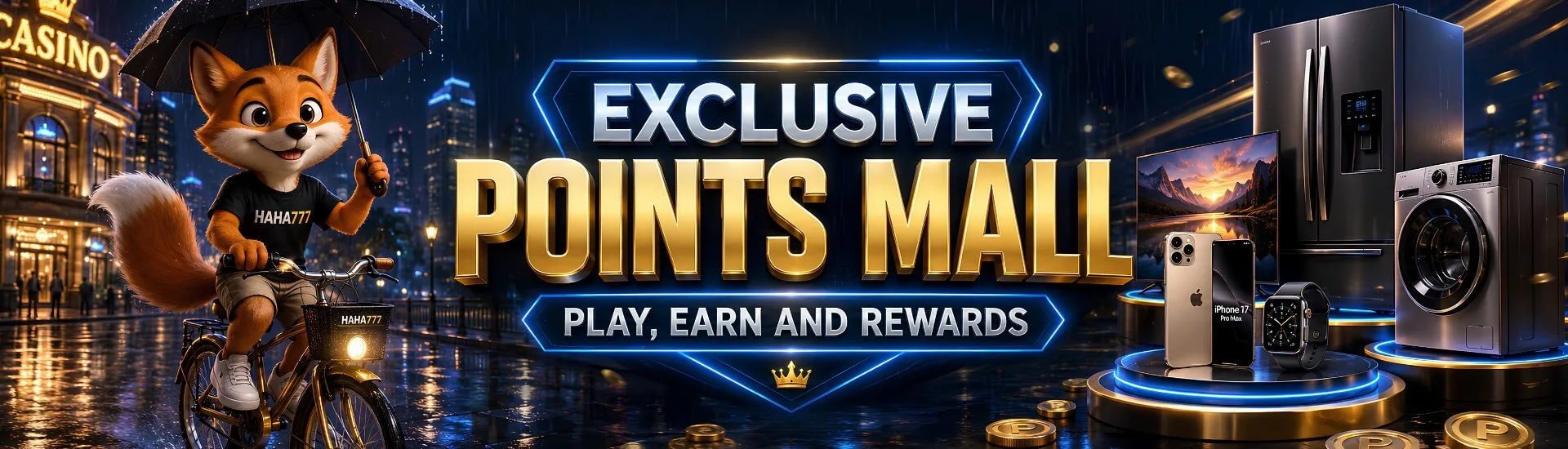 HAHA777 exclusive points mall — play, earn and rewards